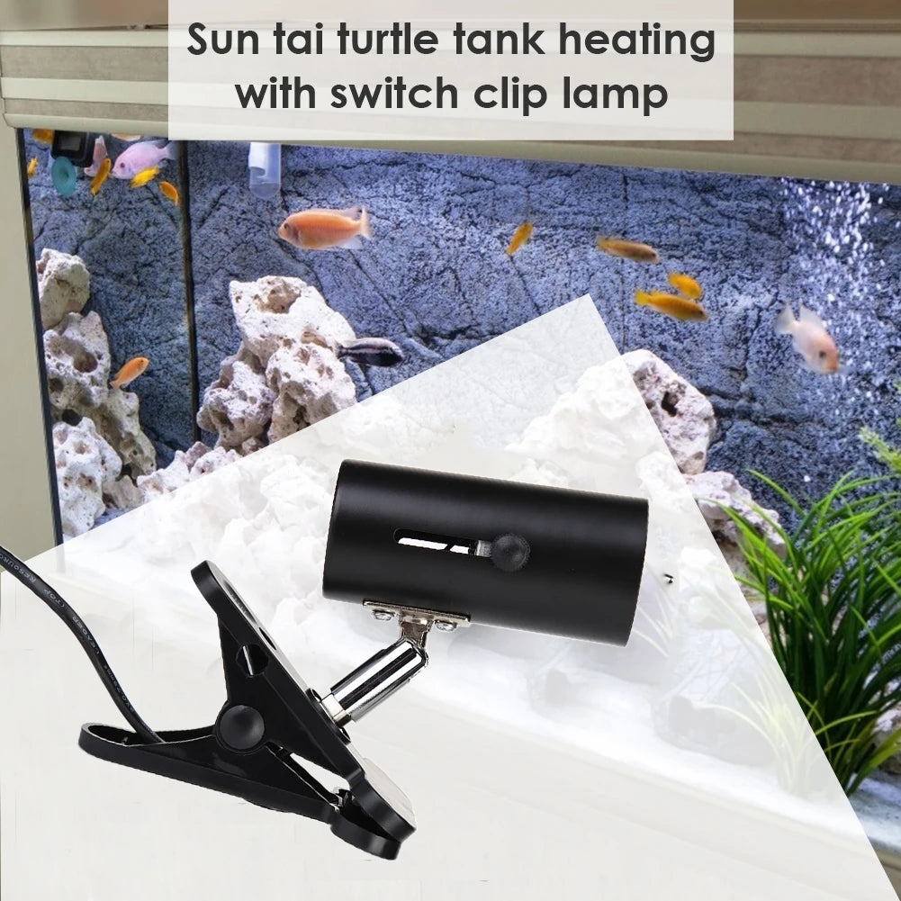 E27 Pet Light Holder UVA UVB Turtle Heating Lamp Bases Set High Temperature Resistance Rotary Clip-on Bulb Lighting