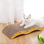 Corrugated Cardboard Cat Scratch Pad — Sofa & Claw Sharpening Board with Cushion Toy