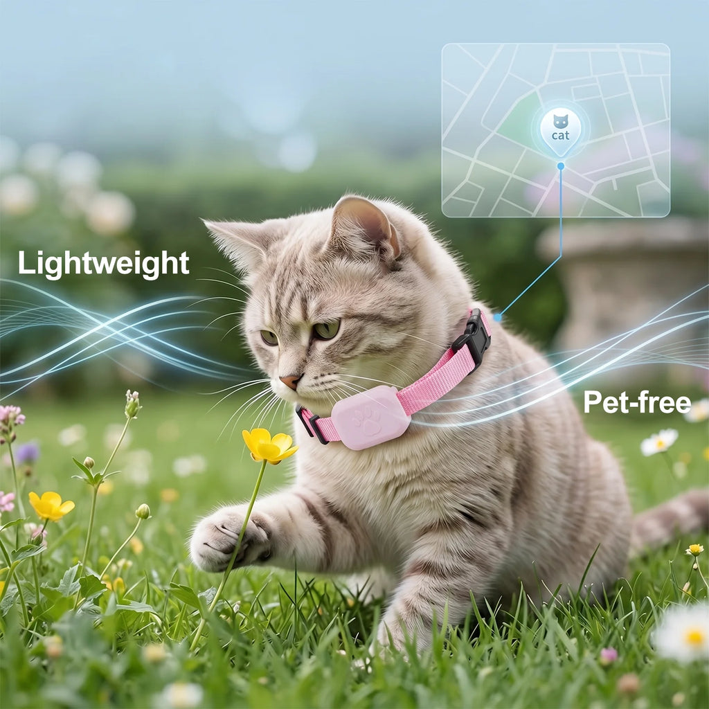 Apple Find Compatible Waterproof GPS Collar Tracker - Real-Time Tracking Anti-Loss Global Locator for Dogs & Cats
