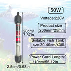Aquarium Submersible Heater Fish Tank Water Heating Rod Constant Thermostat Temperature Control 220V 25W/50W/100W/200W/300W