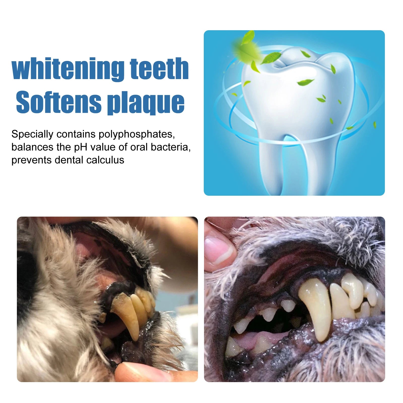 Pet Oral Foam Cleaner Dog Cat Teeth Whitening Clean Remove Tartar Calculus Eliminate Bad Breath Pet Gum Fresh Breath Spray 60ml