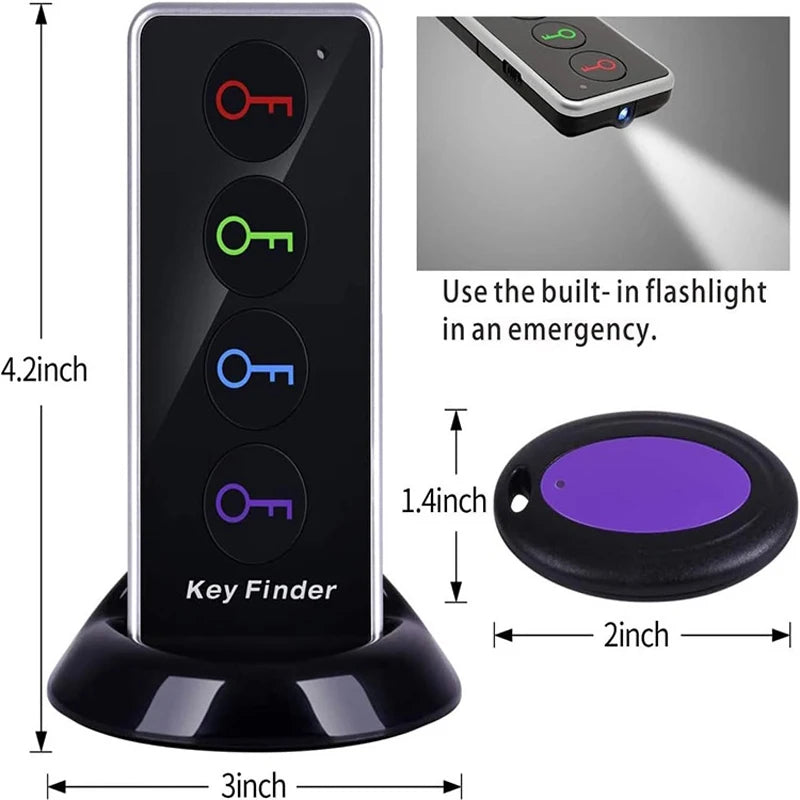 4-in-1 Wireless Key Finder & Anti-Loss Locator for Phones, Kids, Pets & Remotes