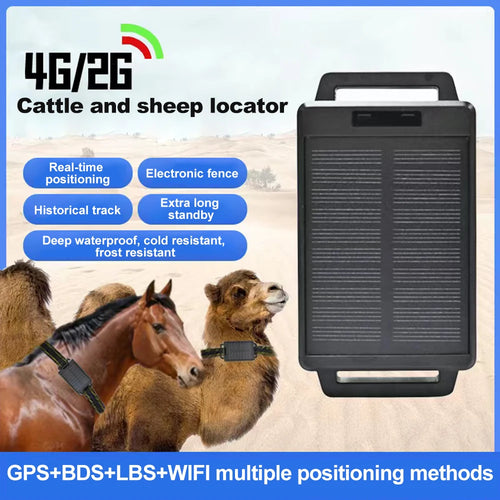 4G Solar GPS Livestock Tracker for Cattle, Horses & Sheep - IP67 Waterproof Real-Time Farm Tracking Device