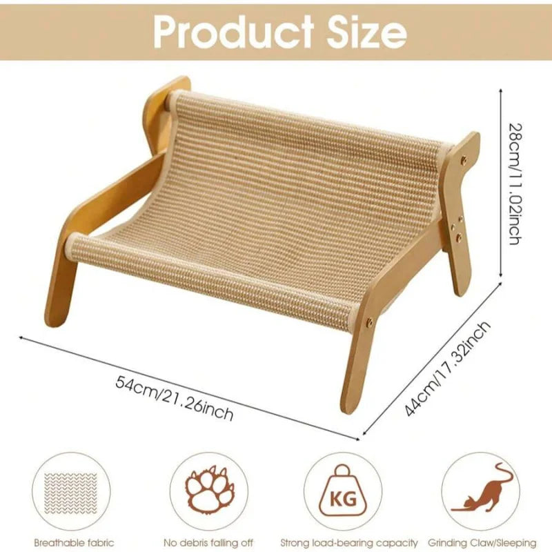 2-in-1 Cat Hammock Sofa & Scratching Post (Lint-Free)