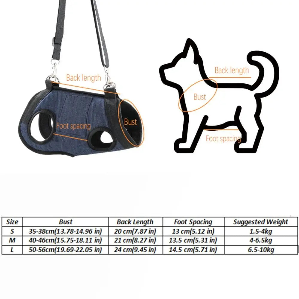 Breathable Dog Sling Harness with Pockets (Adjustable, Soft Carry)