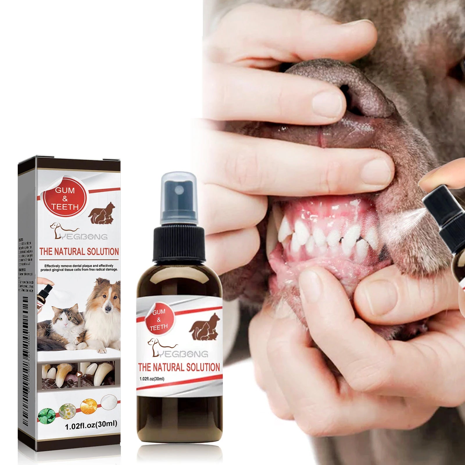 Pet Oral Cleansing Spray Effectively Remove Teeth Stain Tartar Eliminate Oral Odor Breath Freshening Dog Tooth Cleaner Deodorant