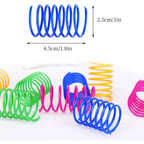 4-Pack Colorful Plastic Spring Coil Cat Toy — Indoor Kitten Swatting & Hunting Toy Set