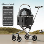Stylish Small Dog Pet Stroller Lightweight Foldable Detachable Carrier Cat Friendly Travel Pet Stroller Dog Stroller Dog Trolley