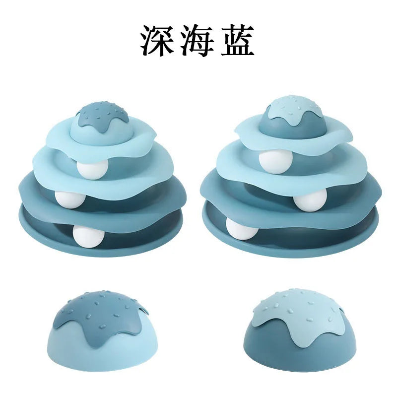 Little Bee Tumbler Turntable Cat Teaser Toy — Self-Righting Interactive Spinning Artifact