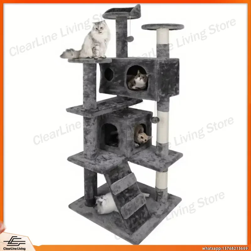 55in Cat Tree Activity Center with Condo & Perches