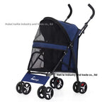 Lightweight Foldable Pet Stroller Four Wheel Teacup Poodle Cat Dog Outdoor Travel Cart Stroller for Dog Dog Trolley Dog Cart