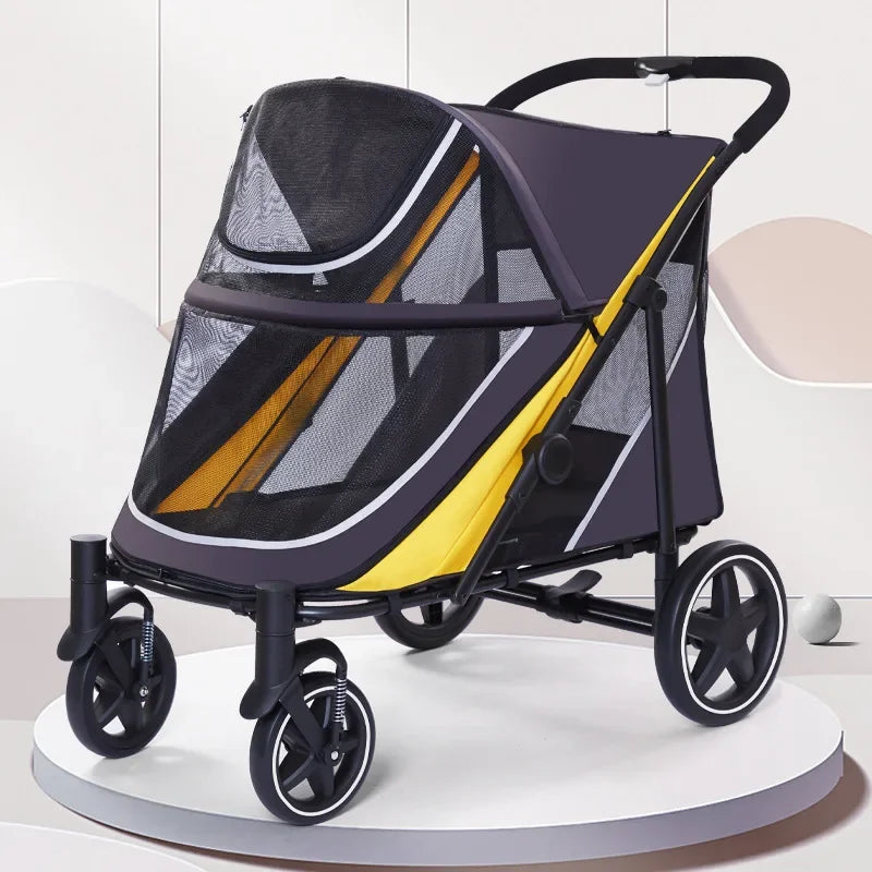 Secure Large Dog Stroller Engineered for Convenient Long-Distance Transport,Dog Show Trolley