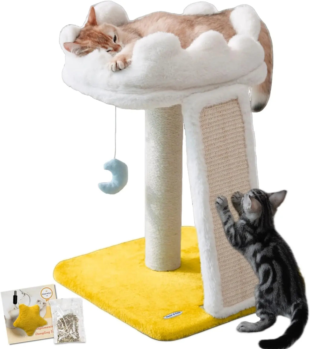 Cat Tree with Cloud Bed & Scratching Post (Bonus Catnip)