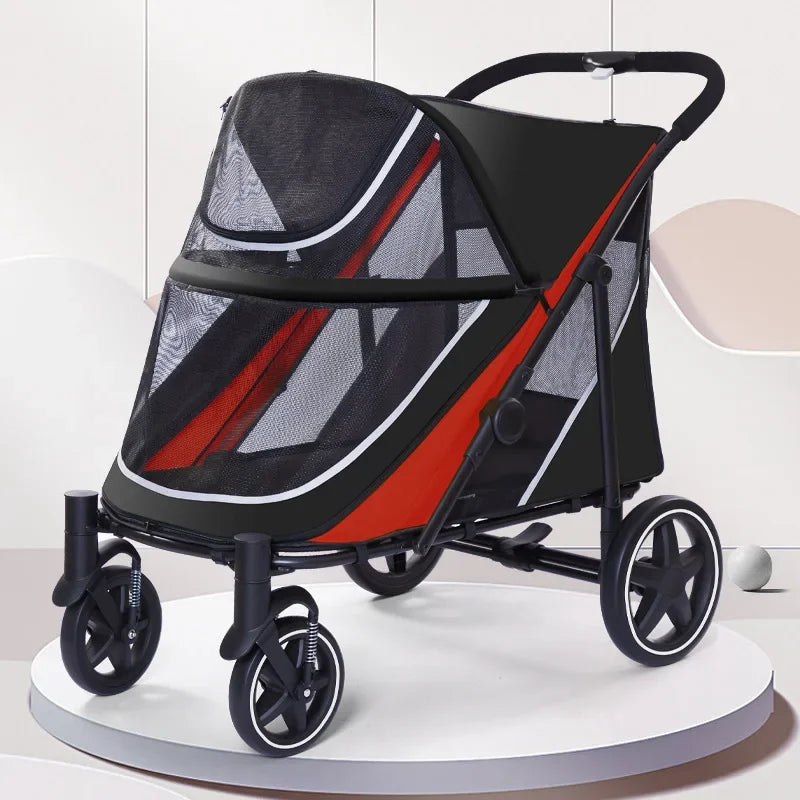 Secure Large Dog Stroller Engineered for Convenient Long-Distance Transport,Dog Show Trolley