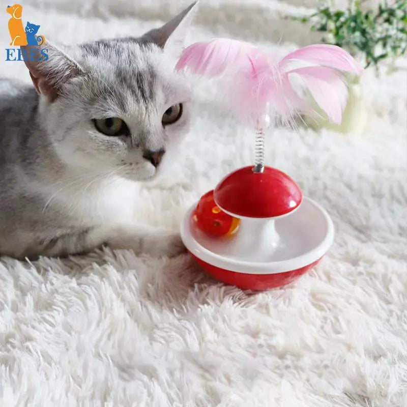 Feather Tumbler Cat Toy with Bell — Self-Righting Wobble Entertainment for Kittens