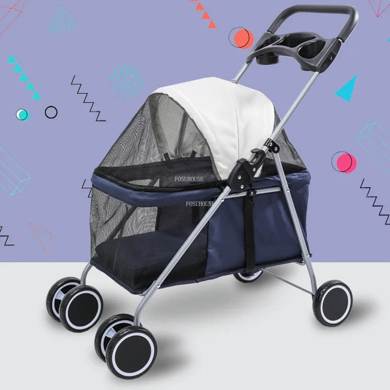Separable Dog Stroller, Portable Foldable Pet Cart, Lightweight Medium Dogs Carrier, Creative Outdoor Pet Travel Supplies Gear