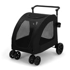 Medium Large Dog & Cat Multi-functional 4-Wheel Fabric Pet Stroller Outdoor Travel Walking Car Portable Foldable