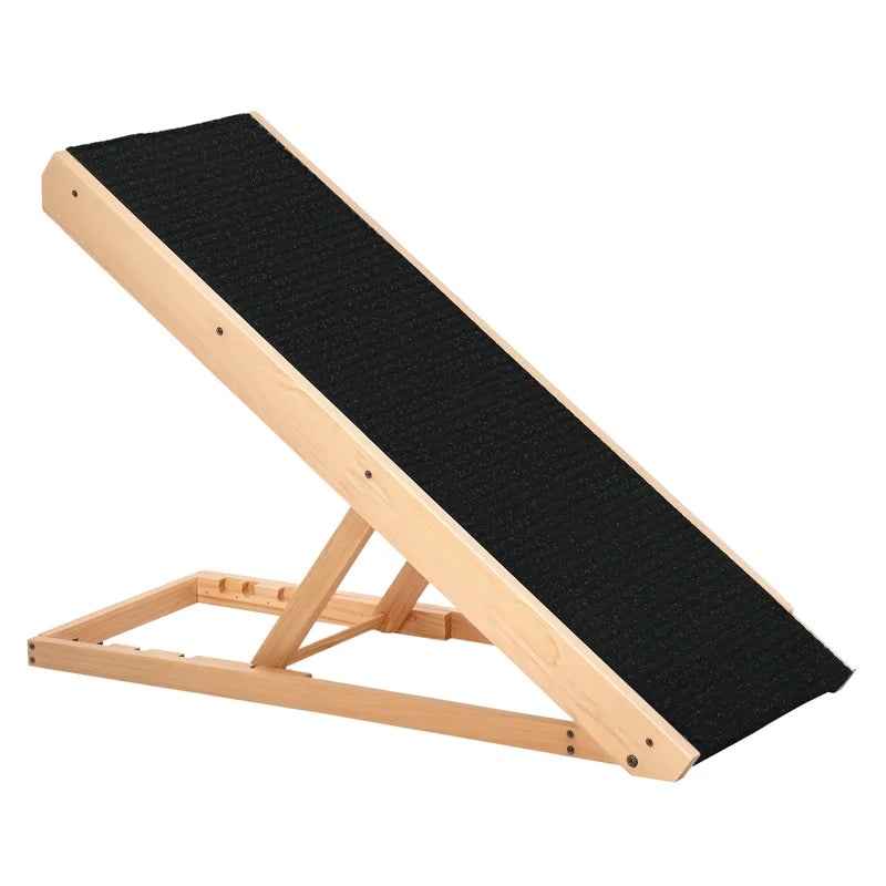 PawHut Foldable Elevated Pet Ramp (35.5x16x24in, Black)