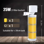 Silent 220V Submersible Aquarium Filter (Turtle & Fish Tank, Bio Sponge, Wave Maker)