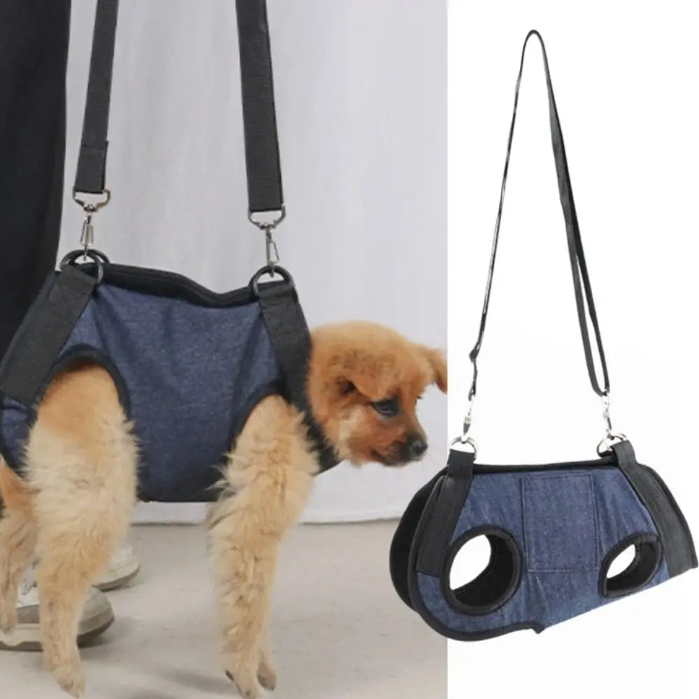 Breathable Dog Sling Harness with Pockets (Adjustable, Soft Carry)