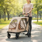 Foldable Dog Stroller Portable Foldable Pet Stroller Dog Wagon Large Size Rolling Carrier Breathable Mesh for Travel, Shopping