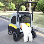 Premium Dog Stroller Pram 4 Wheel Foldable Cart Travel Walk Pet Jogger Wagon for Small Medium Large Dogs