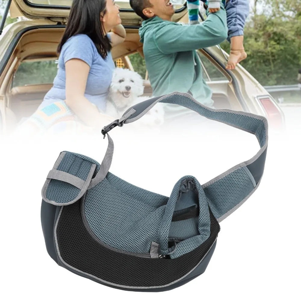 Breathable Mesh Pet Sling Carrier (Single Shoulder, Large Capacity)