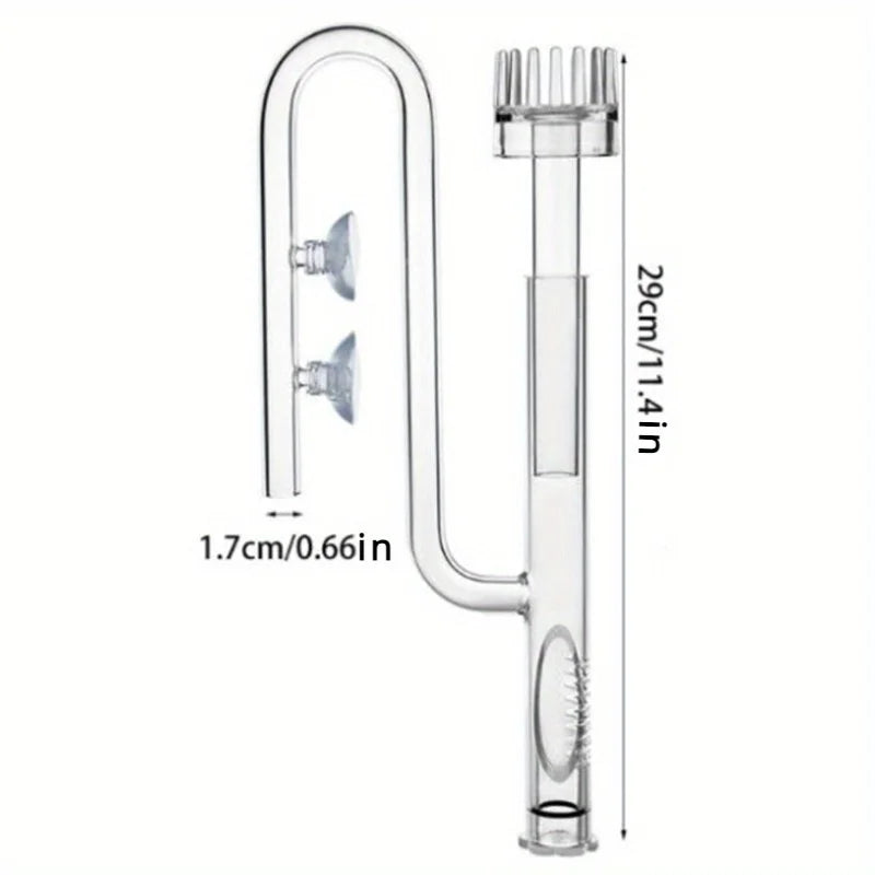 Glass Lily Pipe Inflow with Surface Skimmer (13mm/17mm, Aquarium Planted Tank Filter)