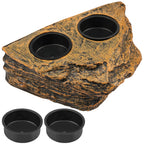 Magnetic Reptile Feeder Ledge Reptile Food Water Dish With 4 Bowl Gecko Lizards Tree Frogs Chameleons Tank Feeder Ledge