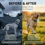 Wireless GPS Dog Collar Fence for Backyards - 48H Battery Invisible Electric Fence for Dogs that Dig & Run