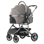 Bello Pet Trolley Stroller for Dogs & Cats - Multi-Function Travel Cart with Carrier Compartment