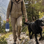 3 in 1 Stainless Steel Pet Water Bottle 32Oz Detachable Dog Drinking Bottle Large Capacity Multi-layered Pet Food Bottle Hiking