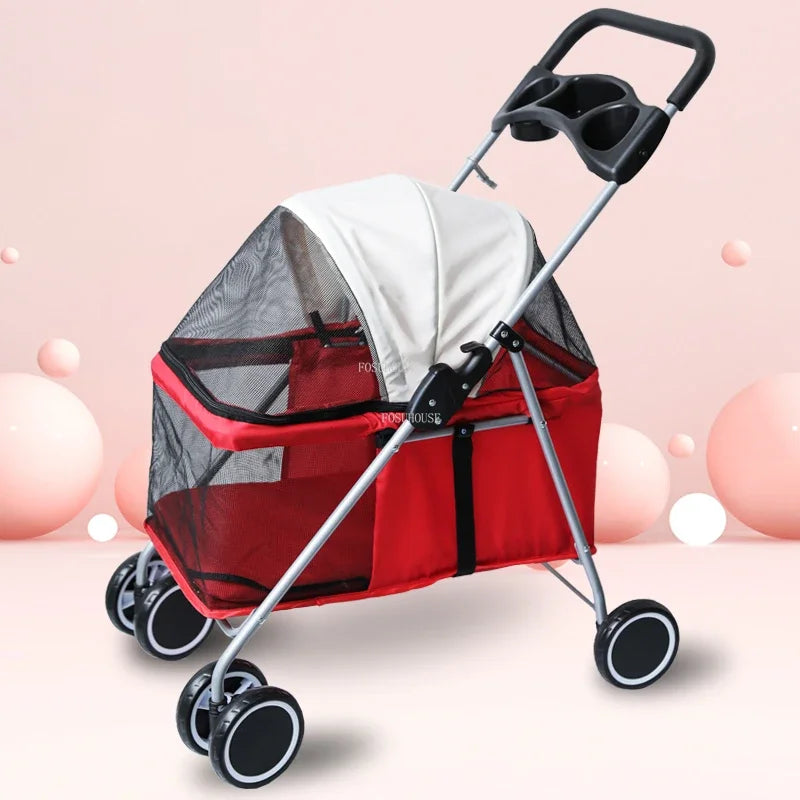 Separable Dog Stroller, Portable Foldable Pet Cart, Lightweight Medium Dogs Carrier, Creative Outdoor Pet Travel Supplies Gear