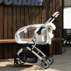 Lightweight Foldable Pet Stroller With Transparent Cover For Small Medium Dogs Detachable Dog Walking Cart Outdoor Carrier