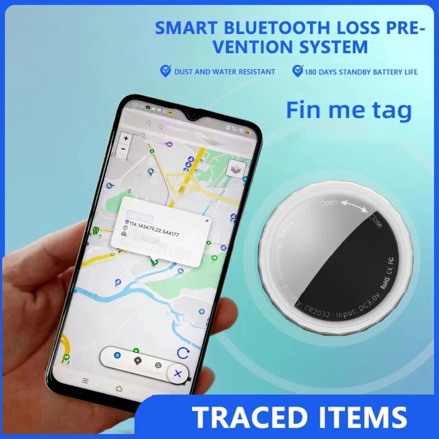 Mini AirTag-Sized GPS Locator for Cats & Dogs - Find My Compatible (32×8mm)