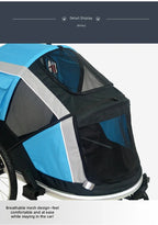 Pet Bicycle Trailer, 2-in-1 Dog Stroller, Portable Foldable Cart for Outdoor Travel, Detachable Design