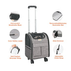 Ye Rolling Pet Carrier Backpack with Removable Wheels for Pets Under 18LBS, Large Soft Sided Wheeled Dog & Cat Travel Carrier, Airline Approved, Upgraded Wheels