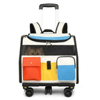 Foldable 2-in-1 Rolling Pet Carrier Backpack with Wheels (Dual-Use, Ventilated, Travel-Ready)