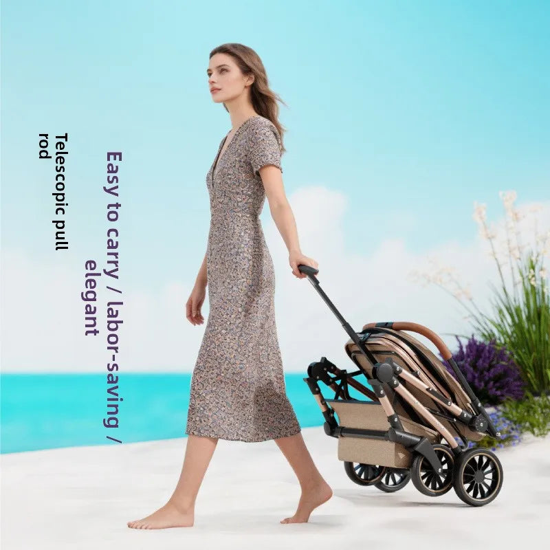 Large Space Shockproof Breathable Pet Stroller Lightweight One Click Folding Travel Cart For Small Medium Dogs Cats Outdoor Trip