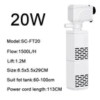 3-in-1 Silent Submersible Aquarium Filter Pump (220V, Aerator, Wave Maker, Water Changer)