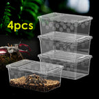 4pcs, Reptile Breeding Box, Portable Transport Container, Suitable for Lizards, Geckos, Snakes, Frogs, Turtles, Spiders