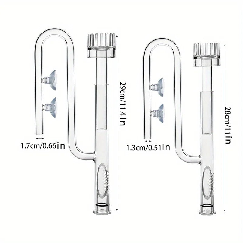 Glass Lily Pipe Inflow with Surface Skimmer (13mm/17mm, Aquarium Planted Tank Filter)