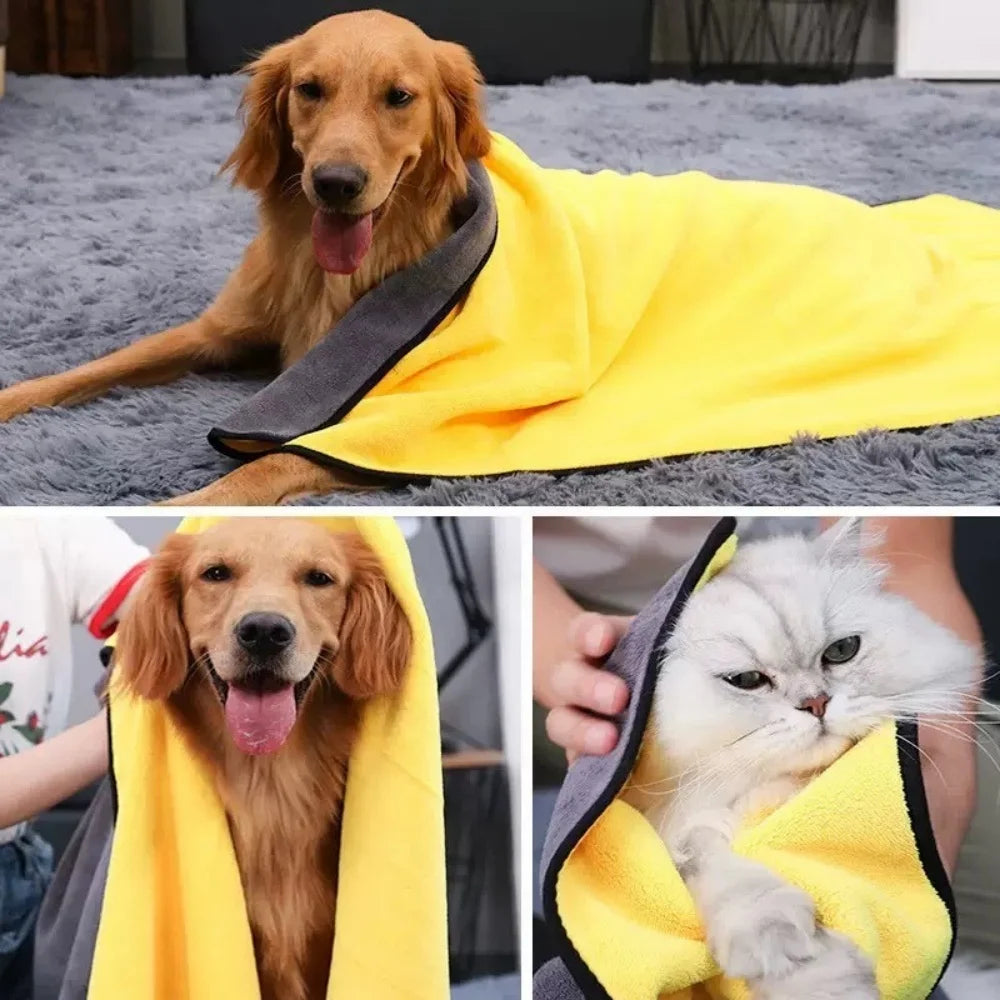 Pet Absorbent Towel, Dog Cat Quick Drying Bath Towel, Ultra-fine Fiber Super Absorbent Pet Towel, Cleaning Supplies