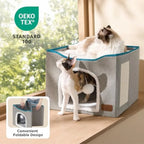 Foldable Cat Cave with Hanging Ball & Scratch Pad (16.5in)