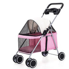 Outdoor Portable Folding Pet Stroller Small Cat Dog Rabbit Hamster Lightweight Vehicle Compatible Carrier Pet Trolley
