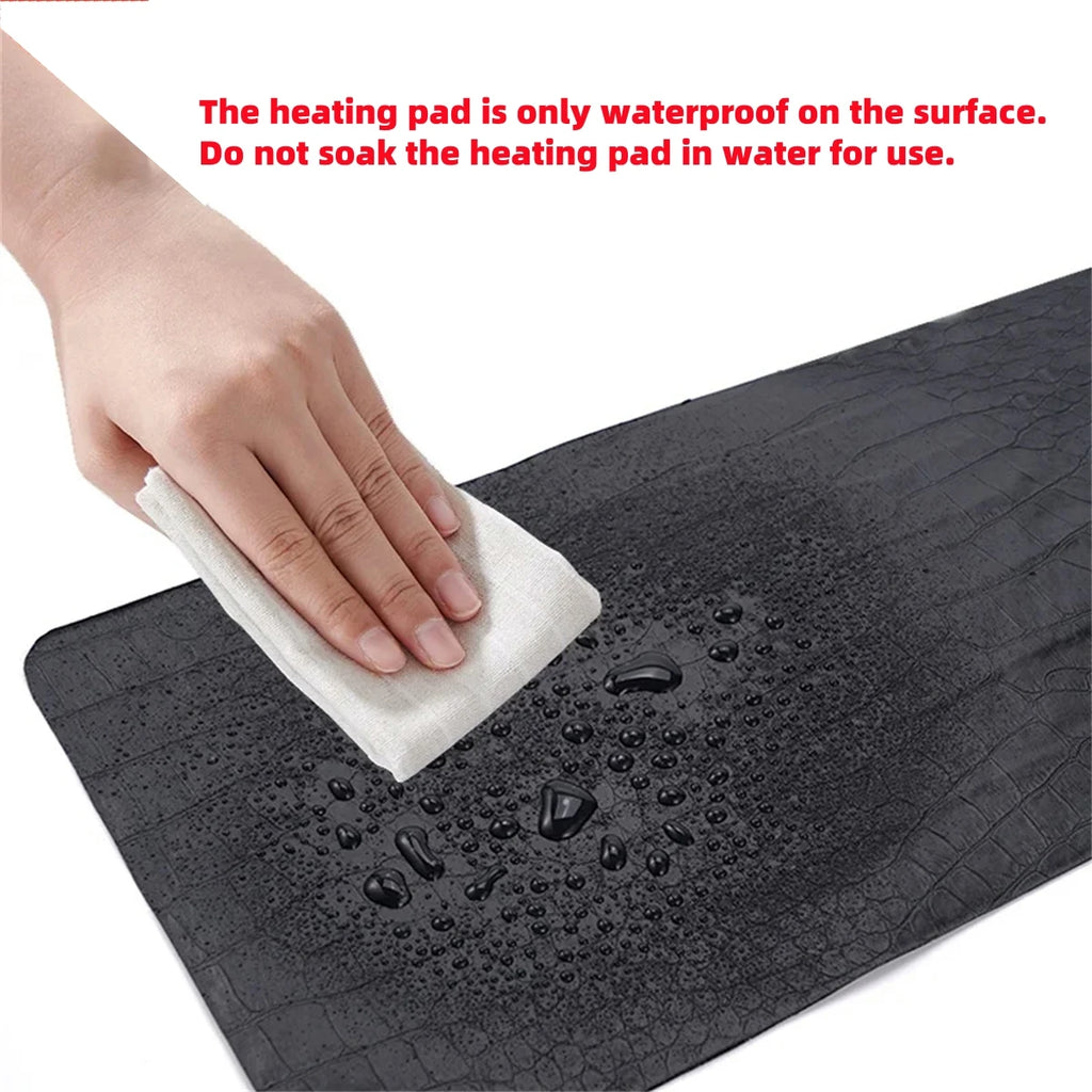 Anti-scratch Leather Pet Heating Pad Reptile Turtle 3 Gear Adjustable Temperature Waterproof USB Charging Pet Heat Mat Grey 1Pc