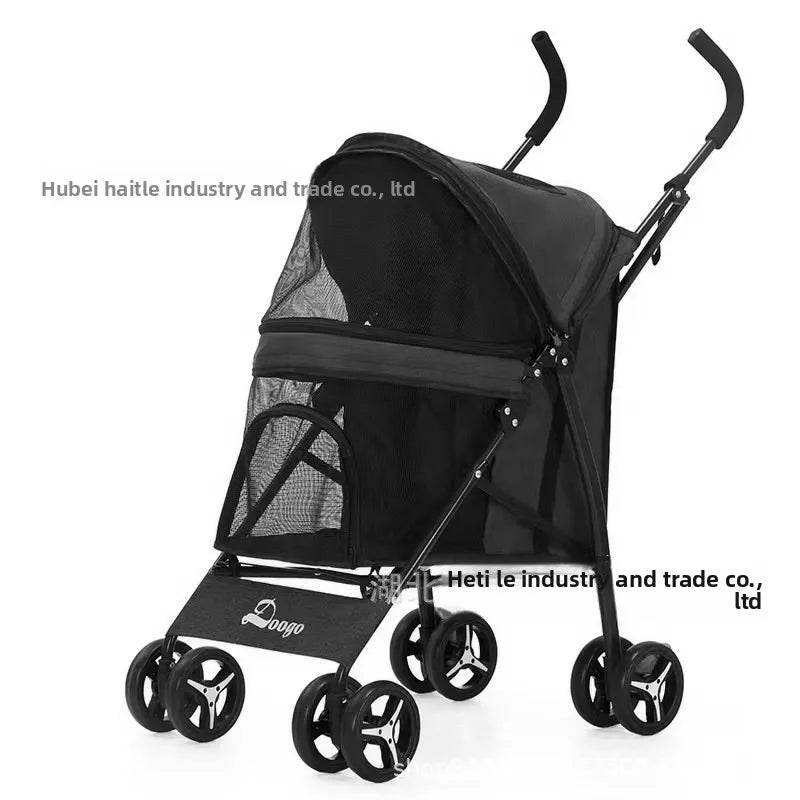 Lightweight Foldable Pet Stroller Four Wheel Teacup Poodle Cat Dog Outdoor Travel Cart Stroller for Dog Dog Trolley Dog Cart
