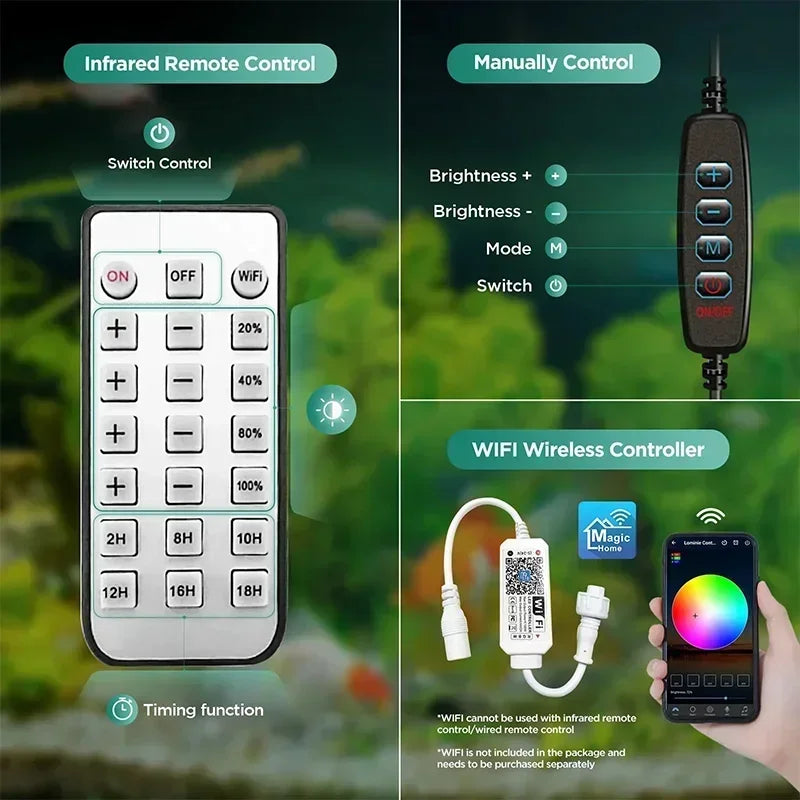 Lominie 4-Channel LED Planted Tank Light (Remote Control, Full Spectrum, Aquarium Growth)