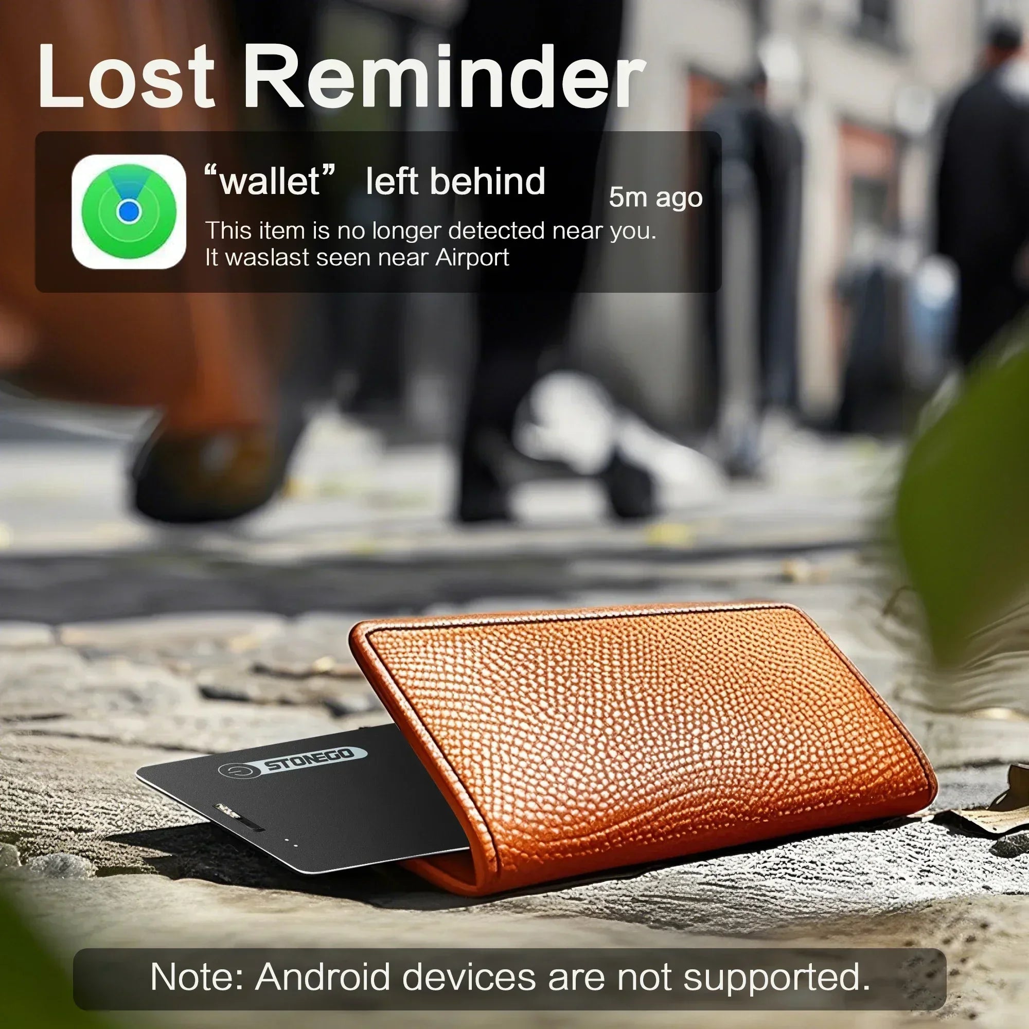 Ultra-Thin IP68 Waterproof GPS Tracker for Pets & Keys - Apple Find My Compatible (iOS)