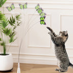 Electric Butterfly Suction Cup Cat Toy — Automatic Rotating Flutter Bug Wand for Kittens